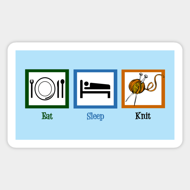 Eat Sleep Knit Sticker by epiclovedesigns